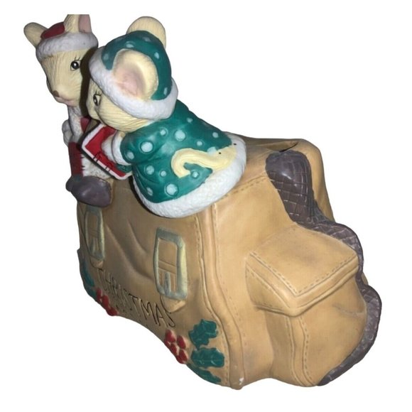 Ceramic Christmas Card Mail Holder Mr & Mrs Santa Mice & Helper - Picture 6 of 9
